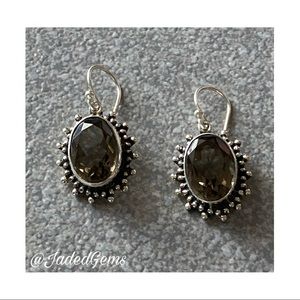{Smoky Quartz} Sterling Silver Earrings